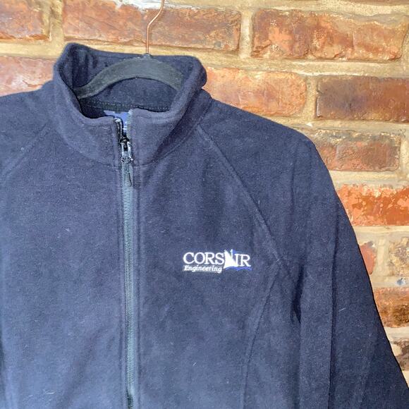 Lands' End Black Fleece Full Zip Jacket Women's Size Large 14-16 - Picture 2 of 6